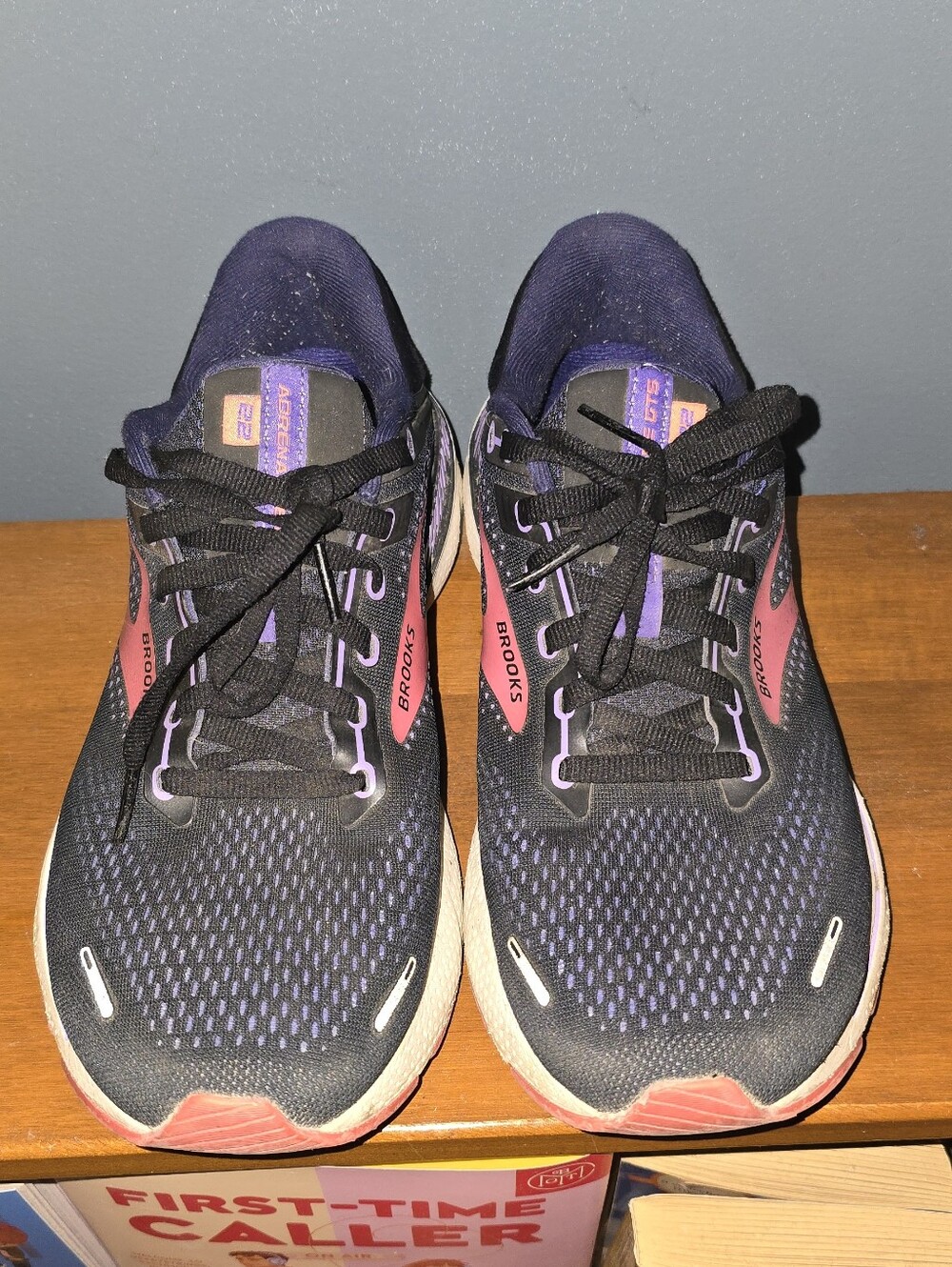 Brooks Women’s Adrenaline Gts 22 Black and Pink Athletic Running Shoes